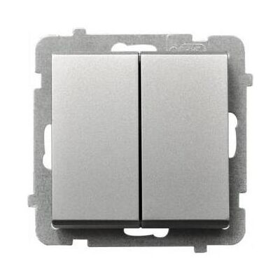 Ospel ŁP-2R/m/38, Schalter + Taster, Silber Ospel ŁP-2R/m/38, Schalter + Taster, Silber