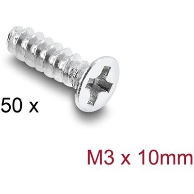 Delock Lüfterschraube M3 x 10 mm, 50 Stück, silber, Computer Werkzeug Delock Lüfterschraube M3 x 10 mm, 50 Stück, silber, Computer Werkzeug