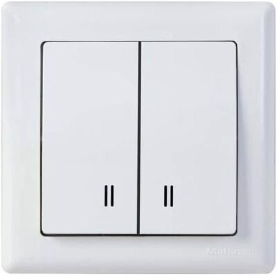Mutlusan Daria 2-fach Schalter mit Beleuchtung Weiss, Schalter + Taster, Weiss Mutlusan Daria 2-fach Schalter mit Beleuchtung Weiss, Schalter + Taster, Weiss