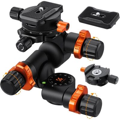 K&F Concept GD3W Pro Panorama Tripod Head (Panoramakopf), Stativkopf, Mehrfarbig K&F Concept GD3W Pro Panorama Tripod Head (Panoramakopf), Stativkopf, Mehrfarbig