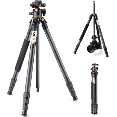 K&F Concept A254C4+BH-35L Carbon Fiber Tripod (Carbon), Stativ, Orange, Schwarz K&F Concept A254C4+BH-35L Carbon Fiber Tripod (Carbon), Stativ, Orange, Schwarz
