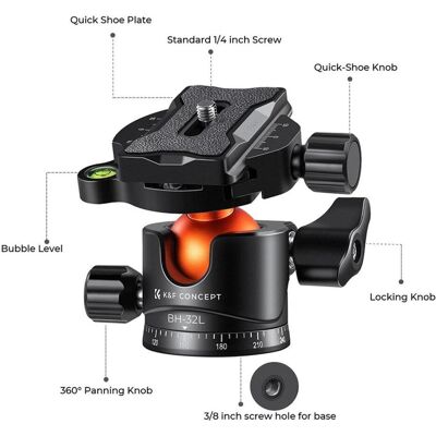 K&F Concept Ball head BH-36 (Kugelkopf), Stativkopf K&F Concept Ball head BH-36 (Kugelkopf), Stativkopf