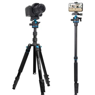 Mojogear Mojogenar Swift Tripod 175 cm mit Monopod EN-Telefonhalter (Mg-T03) (Kunststoff), Stativ, Schwarz Mojogear Mojogenar Swift Tripod 175 cm mit Monopod EN-Telefonhalter (Mg-T03) (Kunststoff), Stativ, Schwarz