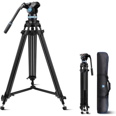 Sirui Aluminium-Stativ mit Flüssigkeitskopf, professionelles Heavy-Duty-Kit für Kameras (Metall), Stativ Sirui Aluminium-Stativ mit Flüssigkeitskopf, professionelles Heavy-Duty-Kit für Kameras (Metall), Stativ