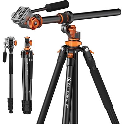 K&F Concept T254A7+FH-03 Magnesium Aluminum Alloy Tripod (Metall), Stativ, Schwarz, Orange K&F Concept T254A7+FH-03 Magnesium Aluminum Alloy Tripod (Metall), Stativ, Schwarz, Orange