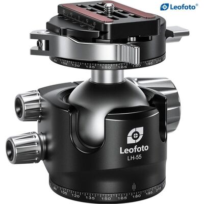 Leofoto LH-55PCL mit Panoramateller und Schnellwechselkupplung (Kugelkopf), Stativkopf, Grau Leofoto LH-55PCL mit Panoramateller und Schnellwechselkupplung (Kugelkopf), Stativkopf, Grau