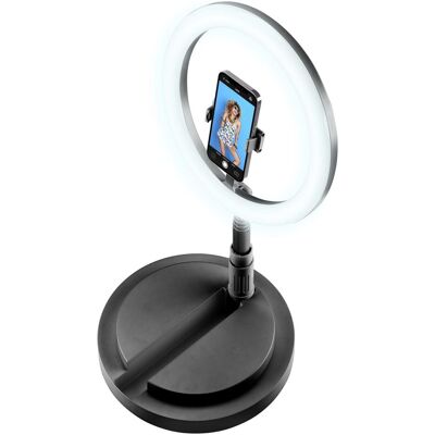 Cellular Line Selfie Ring Compact - Universale, Dauerlicht, Schwarz Cellular Line Selfie Ring Compact - Universale, Dauerlicht, Schwarz