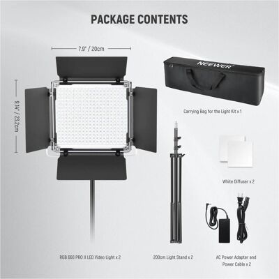 Neewer 660 Pro II Set (Flächenleuchte, Videoleuchte), Dauerlicht, Schwarz Neewer 660 Pro II Set (Flächenleuchte, Videoleuchte), Dauerlicht, Schwarz