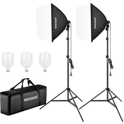 Neewer Zestaw studyjny Zestaw lamp softbox 700W z 3 żarówkami (Softbox), Softbox + Reflektor Neewer Zestaw studyjny Zestaw lamp softbox 700W z 3 żarówkami (Softbox), Softbox + Reflektor