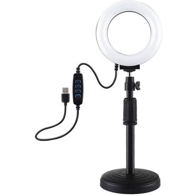 Puluz Ring LED lamp with adjustable base PU391 (Ringlicht), Dauerlicht, Schwarz Puluz Ring LED lamp with adjustable base PU391 (Ringlicht), Dauerlicht, Schwarz