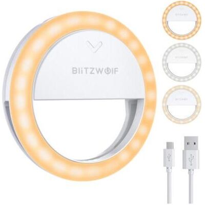 BlitzWolf Clip-on Ring Fill Light BW-SL0 Pro LED (Ringlicht), Dauerlicht, Schwarz BlitzWolf Clip-on Ring Fill Light BW-SL0 Pro LED (Ringlicht), Dauerlicht, Schwarz