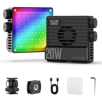 Ulanzi LE20 20W RGB Pocket Light Black (Videoleuchte), Dauerlicht, Schwarz Ulanzi LE20 20W RGB Pocket Light Black (Videoleuchte), Dauerlicht, Schwarz