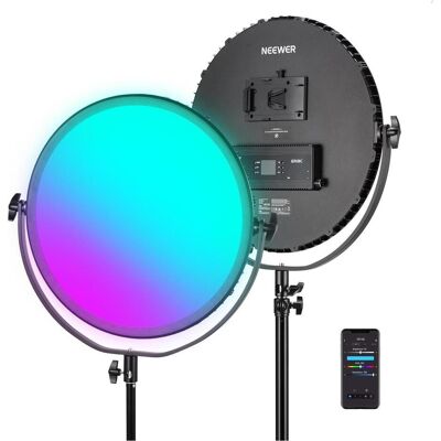 Neewer GR18C RGB Side-Illuminated Round Panel Light (Videoleuchte), Dauerlicht, Schwarz Neewer GR18C RGB Side-Illuminated Round Panel Light (Videoleuchte), Dauerlicht, Schwarz