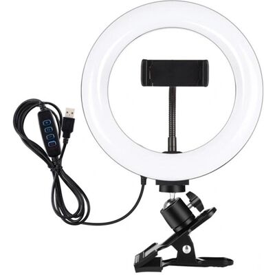 Puluz 20 cm Ring Light for Vlogging with Monitor Clip, Phone Holder, and Color Temperature Adjus... (Ringlicht), Dauerlicht, Schwarz Puluz 20 cm Ring Light for Vlogging with Monitor Clip, Phone Holder, and Color Temperature Adjus... (Ringlicht), Dauerlicht, Schwarz