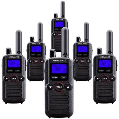 Midland 6er Set BR180 Business Radio C1625.01 PMR-Funkgerät (10 km), Walkie Talkie Midland 6er Set BR180 Business Radio C1625.01 PMR-Funkgerät (10 km), Walkie Talkie