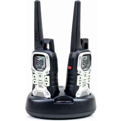 Uniden Tragbares Radio PMR446-HR-2CK, 8 CH, 38 CTCSS, 83 DCS, 0,5 W, Set mit 2 Stk (10 km), Walkie Talkie, Schwarz, Grau Uniden Tragbares Radio PMR446-HR-2CK, 8 CH, 38 CTCSS, 83 DCS, 0,5 W, Set mit 2 Stk (10 km), Walkie Talkie, Schwarz, Grau