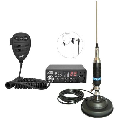 PNI CB ESCORT HP 8001L ASQ Funkpaket + HS81 Kopfhörer + S9 CB Antenne mit Magnet, Walkie Talkie, Mehrfarbig PNI CB ESCORT HP 8001L ASQ Funkpaket + HS81 Kopfhörer + S9 CB Antenne mit Magnet, Walkie Talkie, Mehrfarbig