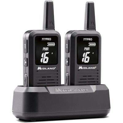 Midland 777 Pro, PMR+LPD, Paar, Walkie Talkie, Schwarz Midland 777 Pro, PMR+LPD, Paar, Walkie Talkie, Schwarz