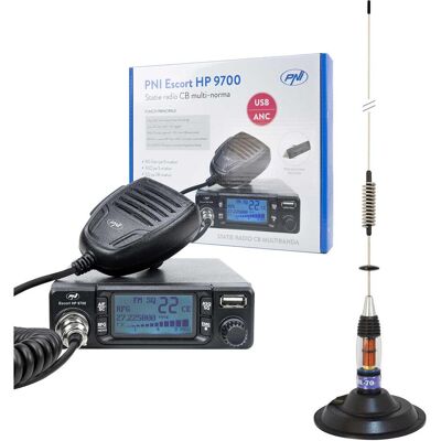 PNI CB Escort HP 9700 USB-Funkpaket und ML70 CB-Antenne mit Magnetfuss 145 mm im Lieferumfang ent (8 km), Walkie Talkie PNI CB Escort HP 9700 USB-Funkpaket und ML70 CB-Antenne mit Magnetfuss 145 mm im Lieferumfang ent (8 km), Walkie Talkie