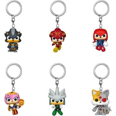 Funko, Jungen, Schlüsselanhänger, Sonic the Hedgehog présentoir porte-clés Pocket POP! Vinyl 4 cm (12), Mehrfarbig Funko, Jungen, Schlüsselanhänger, Sonic the Hedgehog présentoir porte-clés Pocket POP! Vinyl 4 cm (12), Mehrfarbig