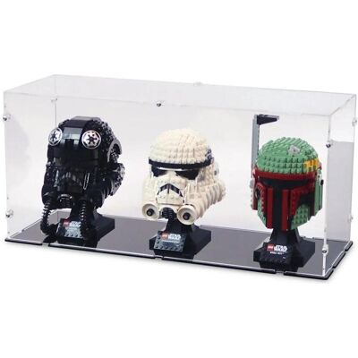 iDisplayit Acryl-Display für 3x LEGO Star Wars, Marvel oder DC Helme (Mit schwarzem Boden) iDisplayit Acryl-Display für 3x LEGO Star Wars, Marvel oder DC Helme (Mit schwarzem Boden)