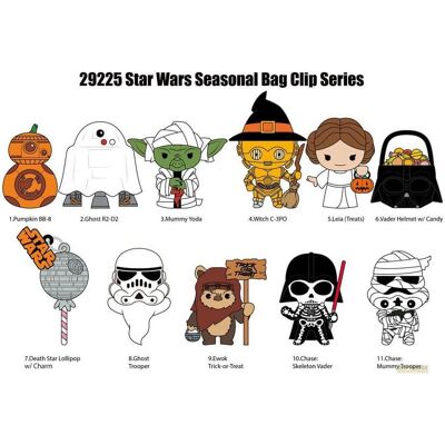 Monogram Int., Schlüsselanhänger, Star Wars 3D PVC-Taschenanhänger Halloween Display (24), Mehrfarbig Monogram Int., Schlüsselanhänger, Star Wars 3D PVC-Taschenanhänger Halloween Display (24), Mehrfarbig