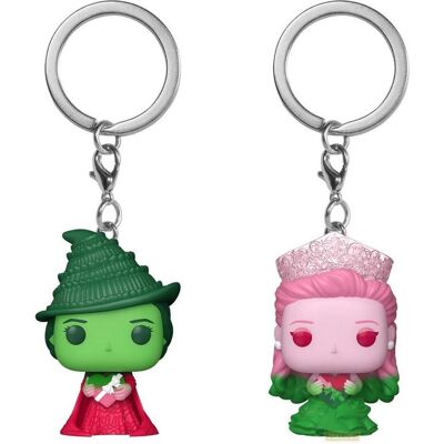 Funko, Schlüsselanhänger, Wicked POP! Vinyl Schlüsselanhänger 2er-Pack G&E (Ombre) 4 cm, Mehrfarbig, Grün, Pink Funko, Schlüsselanhänger, Wicked POP! Vinyl Schlüsselanhänger 2er-Pack G&E (Ombre) 4 cm, Mehrfarbig, Grün, Pink