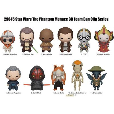 Monogram, Schlüsselanhänger, Star Wars 3D PVC-Taschenanhänger The Phantom Menace Display (24), Mehrfarbig Monogram, Schlüsselanhänger, Star Wars 3D PVC-Taschenanhänger The Phantom Menace Display (24), Mehrfarbig