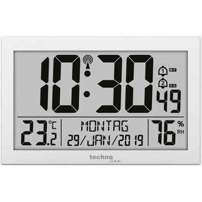 Technoline WS 8016 Digitaler Wecker - Funk-Wanduhr, weiß, mit Temperatur & Luftfeuchtigkeit Technoline WS 8016 Digitaler Wecker - Funk-Wanduhr, weiß, mit Temperatur & Luftfeuchtigkeit