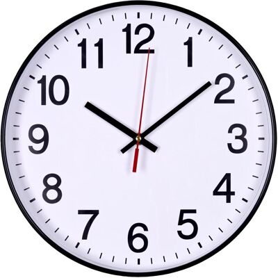 Donau Wanduhr - Kunststoff - 340MM - Schwarz - Wanduhr Donau Wanduhr - Kunststoff - 340MM - Schwarz - Wanduhr