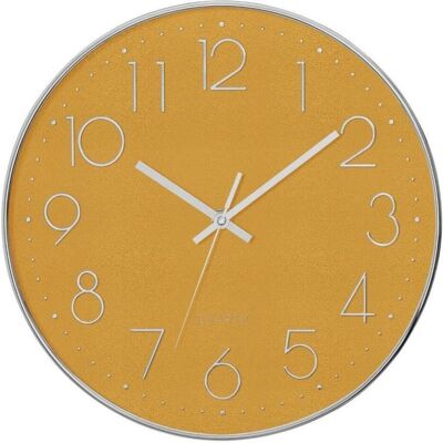 Atmosphera, Wanduhr, Cichy zegar ścienny do sypialni, zegar z cichym mechanizmem, żółty, Ø 30 cm (30 cm) Atmosphera, Wanduhr, Cichy zegar ścienny do sypialni, zegar z cichym mechanizmem, żółty, Ø 30 cm (30 cm)