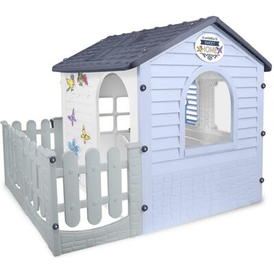 Mochtoys Gartenspielhaus für Kinder blau mit Terrasse Mochtoys Gartenspielhaus für Kinder blau mit Terrasse