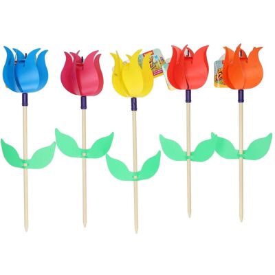 Toi-Toys, Aussendekoration, Kinder-Windmühle Tulpe 38cm 5f sortiert Toi-Toys, Aussendekoration, Kinder-Windmühle Tulpe 38cm 5f sortiert