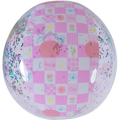 Jilong PIŁKA PLAŻOWA DMUCHANA 50CM BROKAT RÓŻOWY 53197 Jilong PIŁKA PLAŻOWA DMUCHANA 50CM BROKAT RÓŻOWY 53197