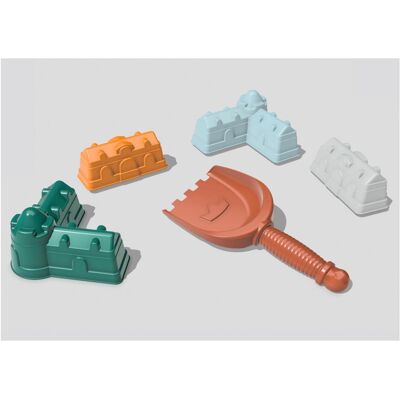 Ecoiffier Sandformen „Burg“ mit Schaufel, 5 Stk. Ecoiffier Sandformen „Burg“ mit Schaufel, 5 Stk.