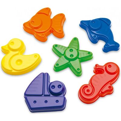 Plasto Set mit 6 grossen Formen 9–12 cm Plasto Set mit 6 grossen Formen 9–12 cm