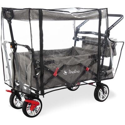 Pinolino Klappbollerwagen „AddPlus” mit Bremse, grau meliert, inkl. Regenschutz Pinolino Klappbollerwagen „AddPlus” mit Bremse, grau meliert, inkl. Regenschutz