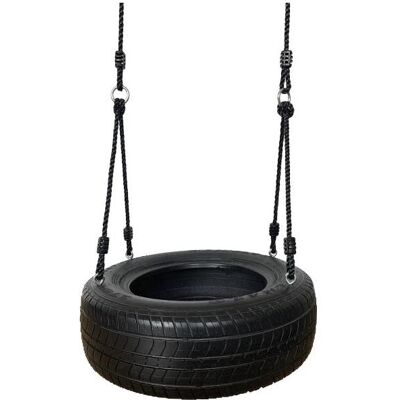 NSH Nordic Tyre swing with black ropes Active NSH Nordic Tyre swing with black ropes Active