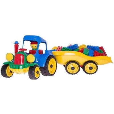 Teka Traktor mit Anhänger mit Blöcken Teka Traktor mit Anhänger mit Blöcken