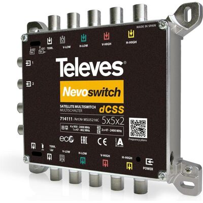 Televes Multischalter 12,70cm (5") 2x16 NEVO-SCR dCSS kaska. MSU5216C (Multischalter), SAT Zubehör Televes Multischalter 12,70cm (5") 2x16 NEVO-SCR dCSS kaska. MSU5216C (Multischalter), SAT Zubehör