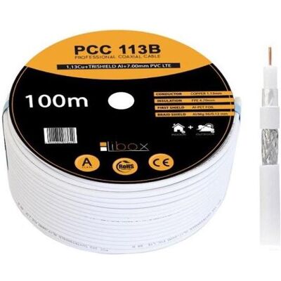 Libox Kabel SAT Koaxial PCC113B CPR - 100m NEU (95 dB, SAT Kabel), Antennenkabel Libox Kabel SAT Koaxial PCC113B CPR - 100m NEU (95 dB, SAT Kabel), Antennenkabel