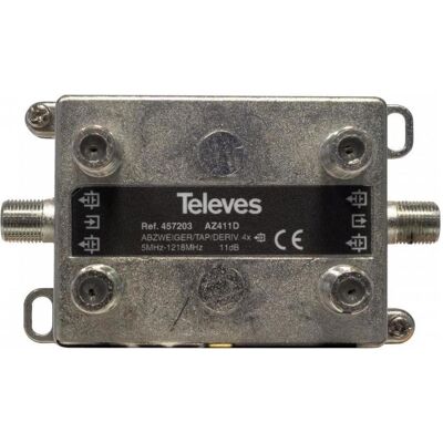 Televes AZ411D 4-fach Abzweiger 5-1218 MHz AD:11dB 457203, Antennenkabel Televes AZ411D 4-fach Abzweiger 5-1218 MHz AD:11dB 457203, Antennenkabel