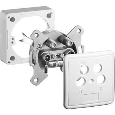 Goobay Komplettset: Antennen-Stich-/Enddose (Antennendose), SAT Zubehör, Weiss Goobay Komplettset: Antennen-Stich-/Enddose (Antennendose), SAT Zubehör, Weiss
