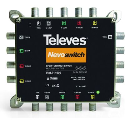 Televes NevoSwitch 5 Eingänge Verteiler - TV & Satellit 714905 Televes NevoSwitch 5 Eingänge Verteiler - TV & Satellit 714905