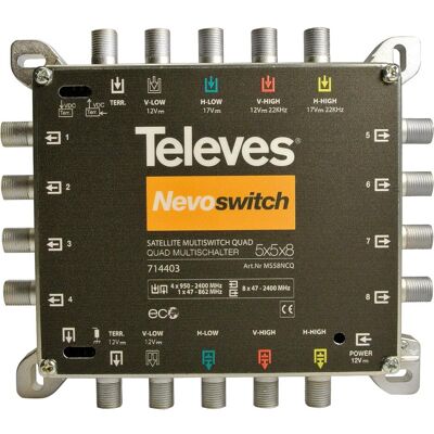 Televes MS58NCQ Multischalter (Multischalter), SAT Zubehör, Grau Televes MS58NCQ Multischalter (Multischalter), SAT Zubehör, Grau