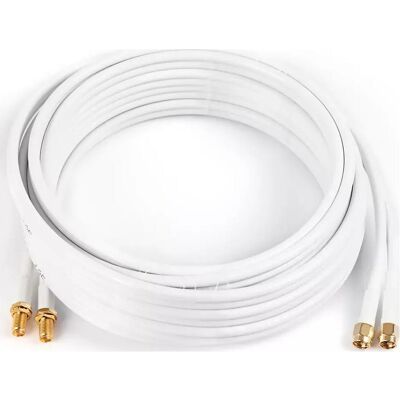 Poynting A-CAB-144 Twin Pair Antennenkabel 5m HDF195 weiss mit SMA(m) auf SMA(f), Antennenkabel Poynting A-CAB-144 Twin Pair Antennenkabel 5m HDF195 weiss mit SMA(m) auf SMA(f), Antennenkabel