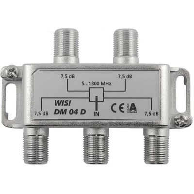 WISI DM04D 5...1300 MHz, Klasse A (+10 dB) (Verteiler), SAT Zubehör, Silber WISI DM04D 5...1300 MHz, Klasse A (+10 dB) (Verteiler), SAT Zubehör, Silber