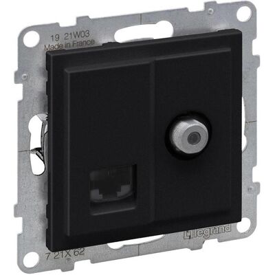 Legrand TV F-TYPE + RJ45 CATEGORY 6 UTP BLACK, SAT Zubehör, Schwarz Legrand TV F-TYPE + RJ45 CATEGORY 6 UTP BLACK, SAT Zubehör, Schwarz