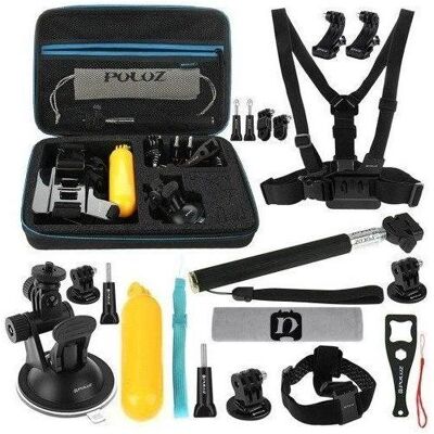 Puluz 20 accessory kit for PKT11 sports cameras, Action Cam Zubehör, Schwarz Puluz 20 accessory kit for PKT11 sports cameras, Action Cam Zubehör, Schwarz