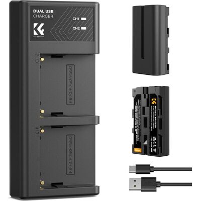 K&F Concept NP-F550 2600mAh Digital Camera Dual Battery with LED Dual Channel Charger, for Sony Camera (Kamera Akku), Kamera Stromversorgung, Schwarz K&F Concept NP-F550 2600mAh Digital Camera Dual Battery with LED Dual Channel Charger, for Sony Camera (Kamera Akku), Kamera Stromversorgung, Schwarz